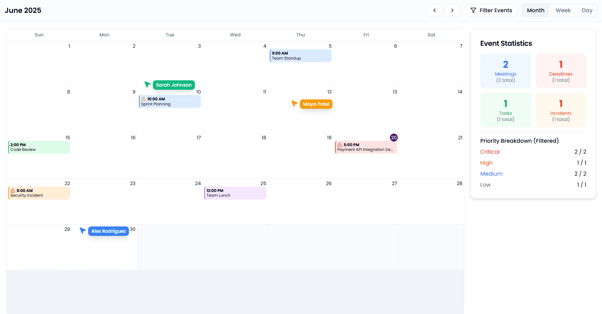 Calendar feature